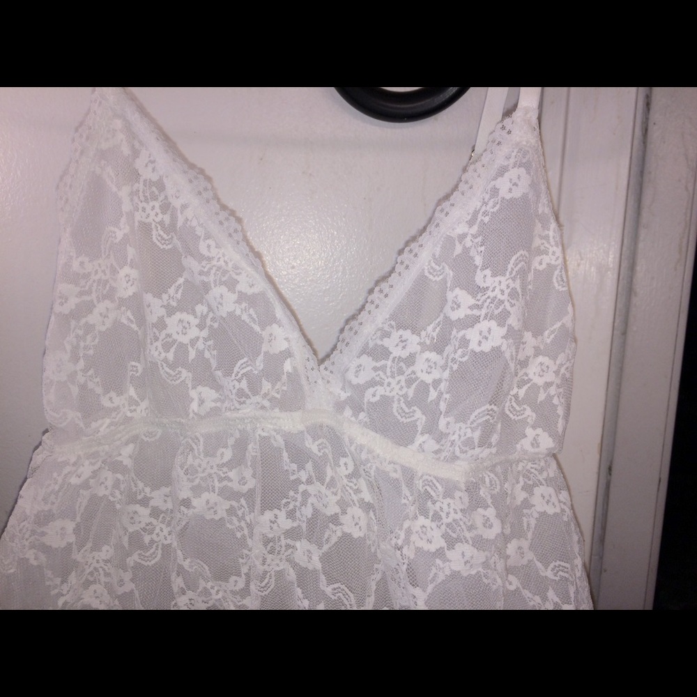 White Lace/Net Teddy